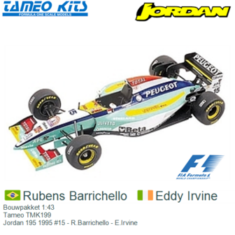 Bouwpakket 1:43 | Tameo TMK199 | Jordan 195 1995 #15 - R.Barrichello - E.Irvine