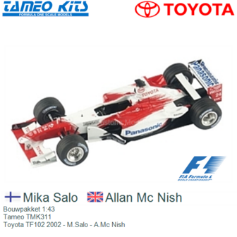 Bouwpakket 1:43 | Tameo TMK311 | Toyota TF102 2002 - M.Salo - A.Mc Nish