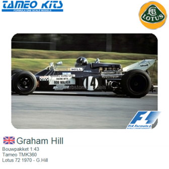 Bouwpakket 1:43 | Tameo TMK360 | Lotus 72 1970 - G.Hill