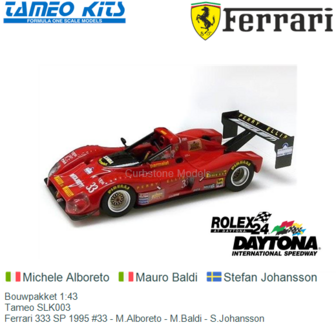 Bouwpakket 1:43 | Tameo SLK003 | Ferrari 333 SP 1995 #33 - M.Alboreto - M.Baldi - S.Johansson