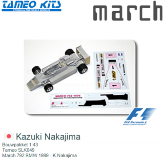 Bouwpakket 1:43 | Tameo SLK049 | March 792 BMW 1989 - K.Nakajima