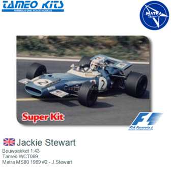 Bouwpakket 1:43 | Tameo WCT069 | Matra MS80 1969 #2 - J.Stewart