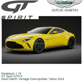 Modelauto 1:18 | GT Spirit GT514 | Aston Martin Vantage Cosmopolitan Yellow 2024