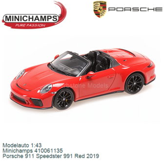 Modelauto 1:43 | Minichamps 410061135 | Porsche 911 Speedster 991 Red 2019
