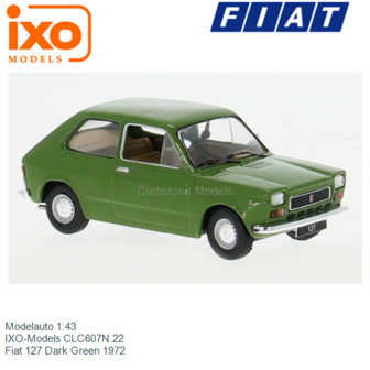 Modelauto 1:43 | IXO-Models CLC607N.22 | Fiat 127 Dark Green 1972