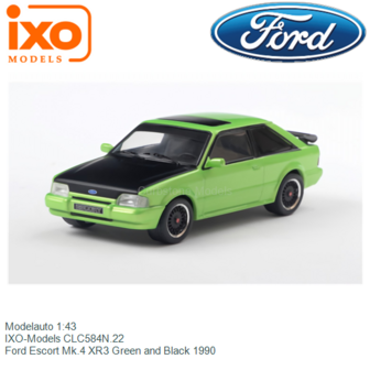 Modelauto 1:43 | IXO-Models CLC584N.22 | Ford Escort Mk.4 XR3 Green and Black 1990
