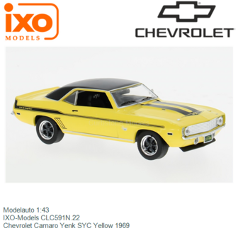 Modelauto 1:43 | IXO-Models CLC591N.22 | Chevrolet Camaro Yenk SYC Yellow 1969