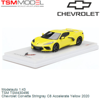 Modelauto 1:43 | TSM TSM430496 | Chevrolet Corvette Stringray C8 Accelerate Yellow 2020