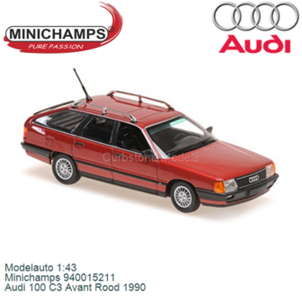 Modelauto 1:43 | Minichamps 940015211 | Audi 100 C3 Avant Rood 1990