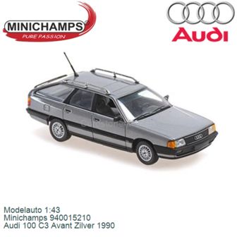 Modelauto 1:43 | Minichamps 940015210 | Audi 100 C3 Avant Zilver 1990