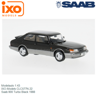 Modelauto 1:43 | IXO-Models CLC577N.22 | Saab 900 Turbo Black 1988