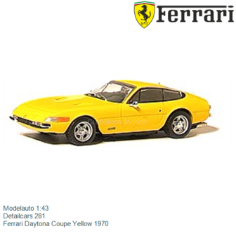 Modelauto 1:43 | Detailcars 281 | Ferrari Daytona Coupe Yellow 1970