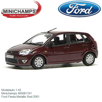 Modelauto 1:43 | Minichamps 400081101 | Ford Fiesta Metallic Red 2001