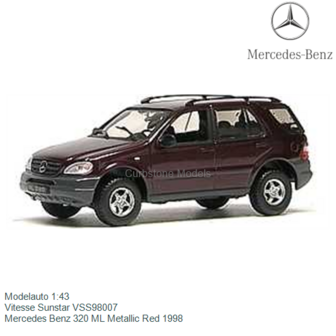 Modelauto 1:43 | Vitesse Sunstar VSS98007 | Mercedes Benz 320 ML Metallic Red 1998