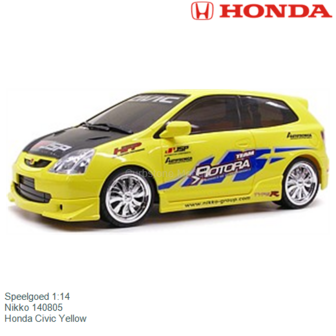 Speelgoed 1:14 | Nikko 140805 | Honda Civic Yellow