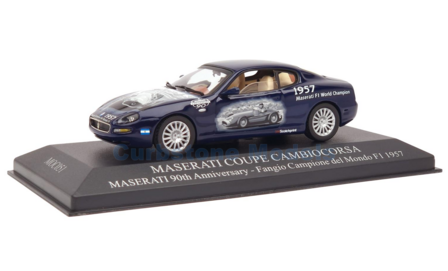 Modelauto 1:43 | IXO-Models MOC051 | Maserati Cambiocorsa Coupe Blue 2002