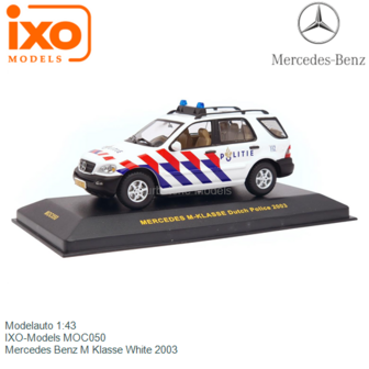 Modelauto 1:43 | IXO-Models MOC050 | Mercedes Benz M Klasse White 2003