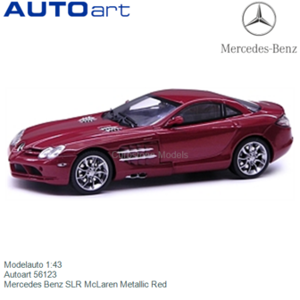 Modelauto 1:43 | Autoart 56123 | Mercedes Benz SLR McLaren Metallic Red