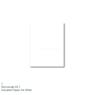 1: | Microscale 02-1 | Decalset Papier A4 White