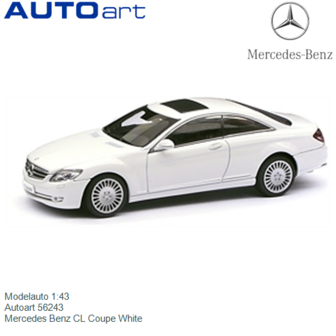 Modelauto 1:43 | Autoart 56243 | Mercedes Benz CL Coupe White