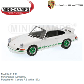 Modelauto 1:18 | Minichamps 100066020 | Porsche 911 Carrera RS White 1972
