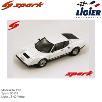 Modelauto 1:43 | Spark S0559 | Ligier JS 02 White
