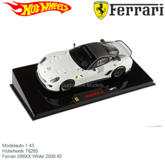 Modelauto 1:43 | Hotwheels T6265 | Ferrari 599XX White 2009 #2