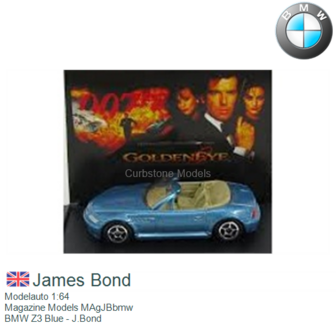 Modelauto 1:64 | Magazine Models MAgJBbmw | BMW Z3 Blue - J.Bond