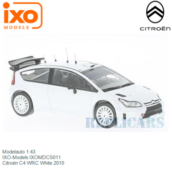 Modelauto 1:43 | IXO-Models IXOMDCS011 | Citro&euml;n C4 WRC White 2010