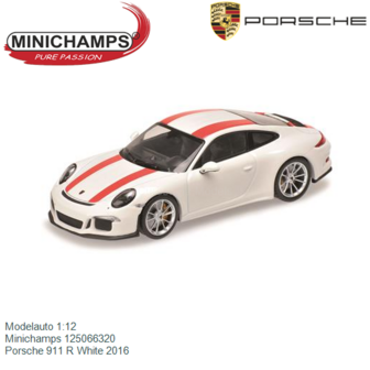 Modelauto 1:12 | Minichamps 125066320 | Porsche 911 R White 2016