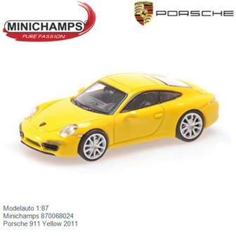 Modelauto 1:87 | Minichamps 870068024 | Porsche 911 Yellow 2011