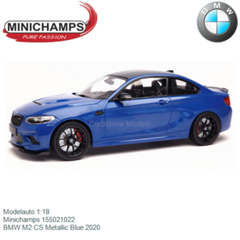 Modelauto 1:18 | Minichamps 155021022 | BMW M2 CS Metallic Blue 2020