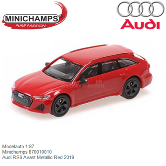 Modelauto 1:87 | Minichamps 870010010 | Audi RS6 Avant Metallic Red 2019
