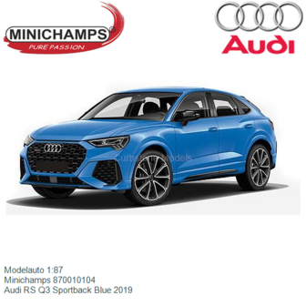 Modelauto 1:87 | Minichamps 870010104 | Audi RS Q3 Sportback Blue 2019