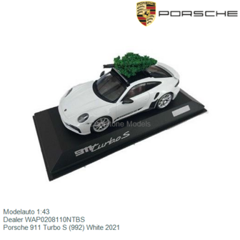Modelauto 1:43 | Dealer WAP0208110NTBS | Porsche 911 Turbo S (992) White 2021
