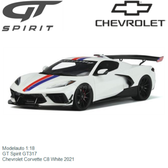 Modelauto 1:18 | GT Spirit GT317 | Chevrolet Corvette C8 White 2021