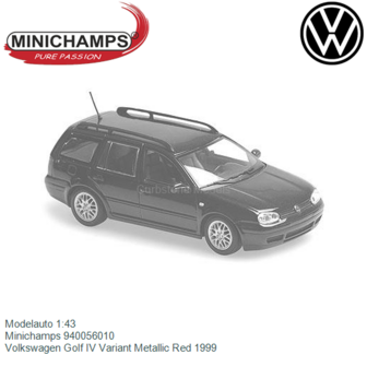 Modelauto 1:43 | Minichamps 940056010 | Volkswagen Golf IV Variant Metallic Red 1999