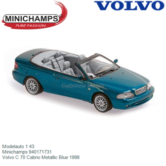 Modelauto 1:43 | Minichamps 940171731 | Volvo C 70 Cabrio Metallic Blue 1998
