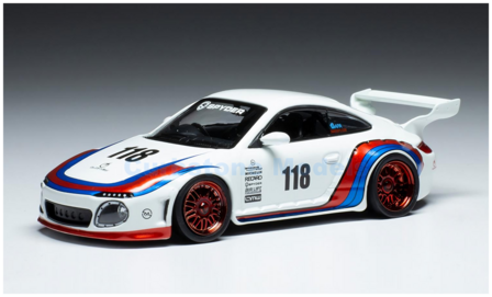 Modelauto 1:43 | IXO-Models MOC321 | Porsche 911 (997) Old &amp; New White #118