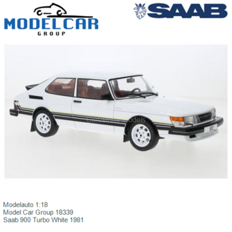 Modelauto 1:18 | Model Car Group 18339 | Saab 900 Turbo White 1981