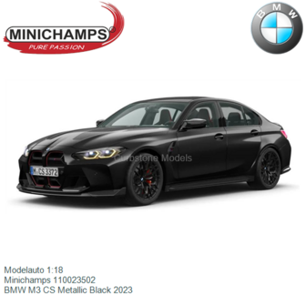Modelauto 1:18 | Minichamps 110023502 | BMW M3 CS Metallic Black 2023