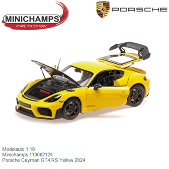 Modelauto 1:18 | Minichamps 110062124 | Porsche Cayman GT4 RS Yellow 2024