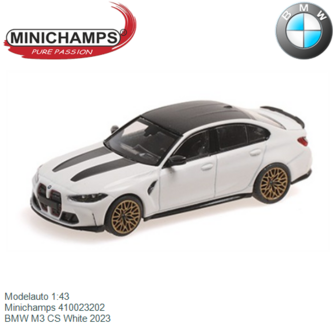 Modelauto 1:43 | Minichamps 410023202 | BMW M3 CS White 2023
