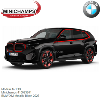Modelauto 1:43 | Minichamps 410023301 | BMW XM Metallic Black 2023