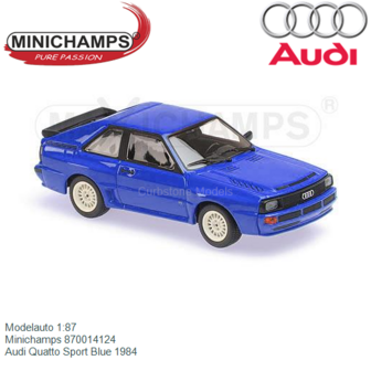 Modelauto 1:87 | Minichamps 870014124 | Audi Quatto Sport Blue 1984