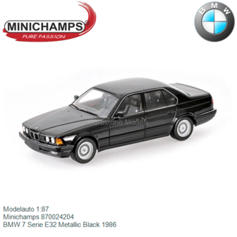 Modelauto 1:87 | Minichamps 870024204 | BMW 7 Serie E32 Metallic Black 1986