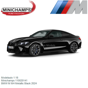 Modelauto 1:18 | Minichamps 110020141 | BMW M M4 Metallic Black 2024