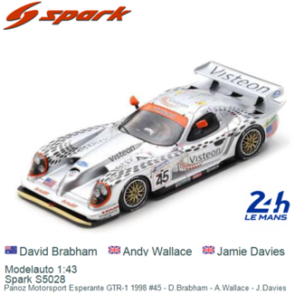 Modelauto 1:43 | Spark S5028 | Panoz Motorsport Esperante GTR-1 1998 #45 - D.Brabham - A.Wallace - J.Davies