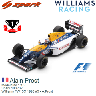 Modelauto 1:18 | Spark 18S732 | Williams FW15C 1993 #5 - A.Prost