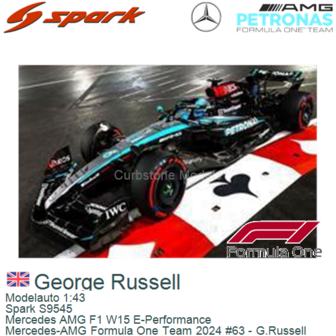Modelauto 1:43 | Spark S9545 | Mercedes AMG F1 W15 E-Performance | Mercedes-AMG Formula One Team 2024 #63 - G.Russell